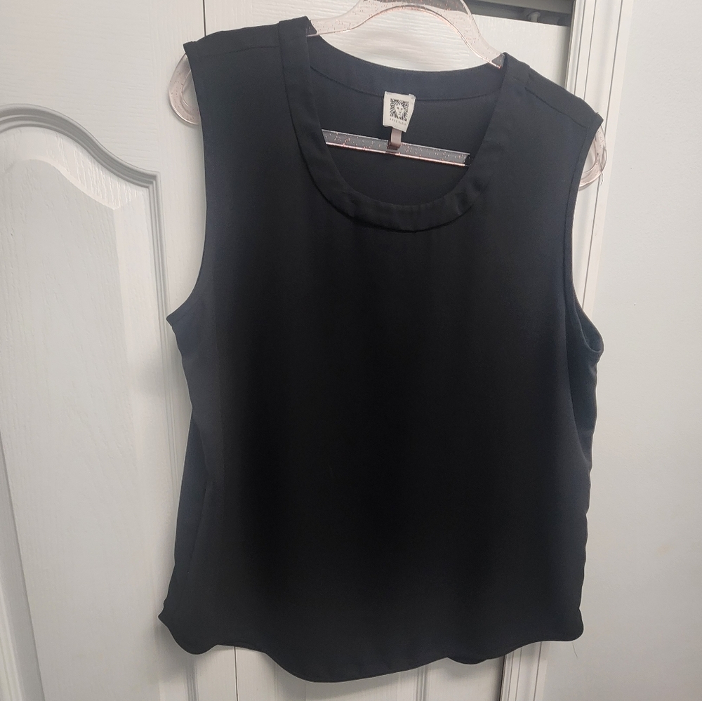 Anne Klein Black Sleeveless Blouse